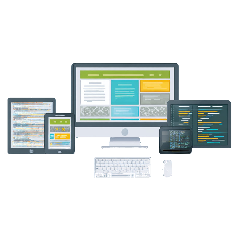 Some displays showing website development